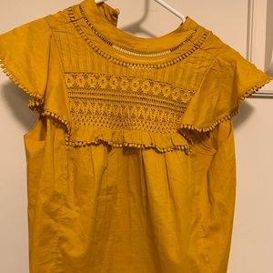 Mustard yellow j crew top. X small